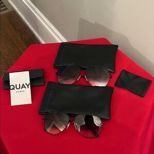 Brand New 2 Pair of Quay High Key Aviator Sunglasses